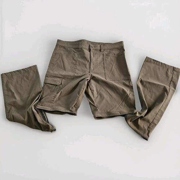 Eddie Bauer Convertible Pants Men 34x30/29 Beige Pockets Stretch Outdoor Hiking - Picture 10 of 16